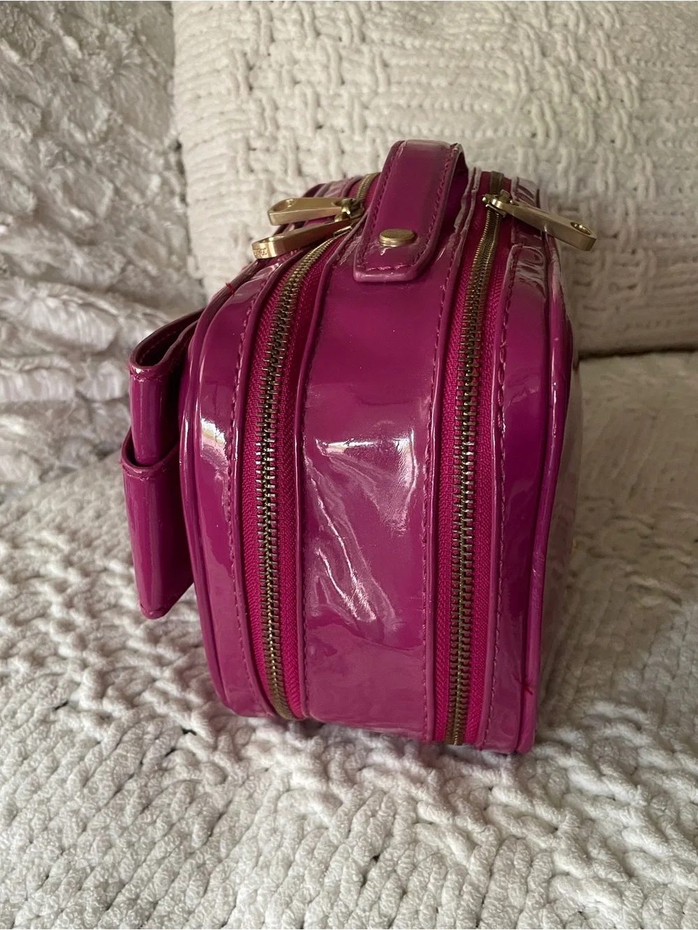 ZAC Zac Posen Patent Cosmetic Case / Makeup Bag – Fuchsia